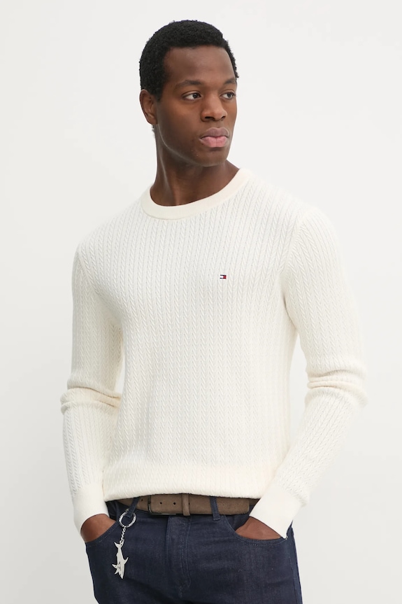 Bavlnený sveter Tommy Hilfiger bavlna béžová MW0MW37400