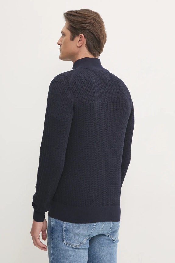 Odzież Tommy Hilfiger sweter bawełniany MW0MW37401 granatowy