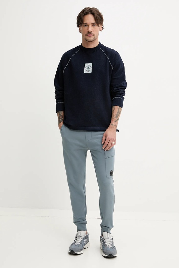 C.P. Company bluza bawełniana 18CMSS184A110055W granatowy SS25