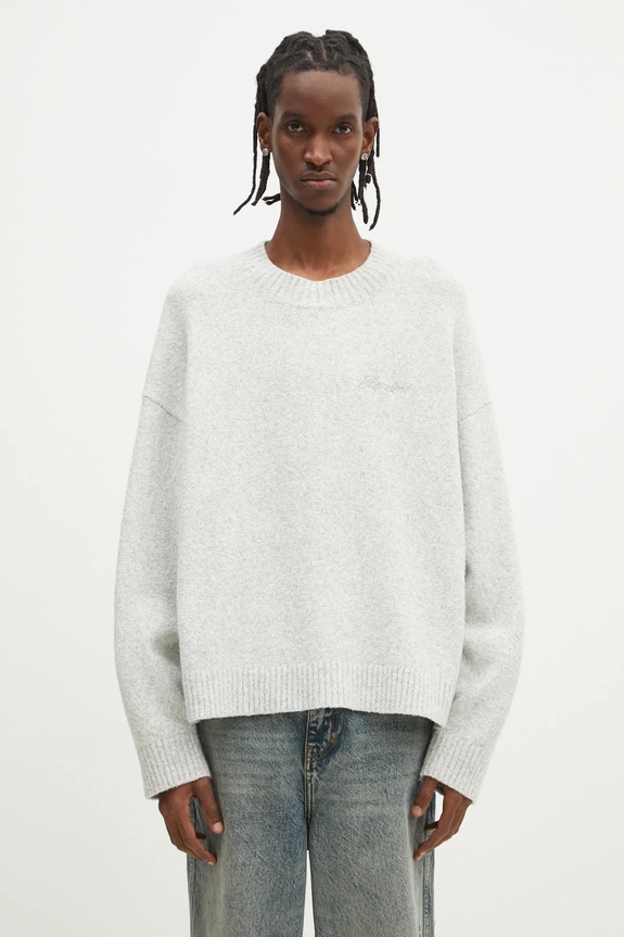 Svetr s příměsí kašmíru Represent Marled Knit Jumper hladký šedá MLM3839.50
