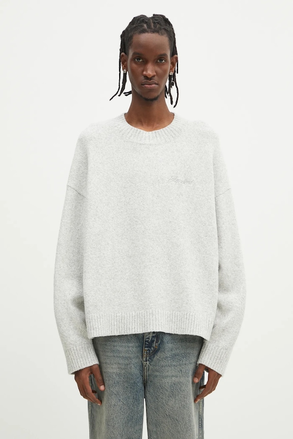 Svetr s příměsí kašmíru Represent Marled Knit Jumper hladký šedá MLM3839.50