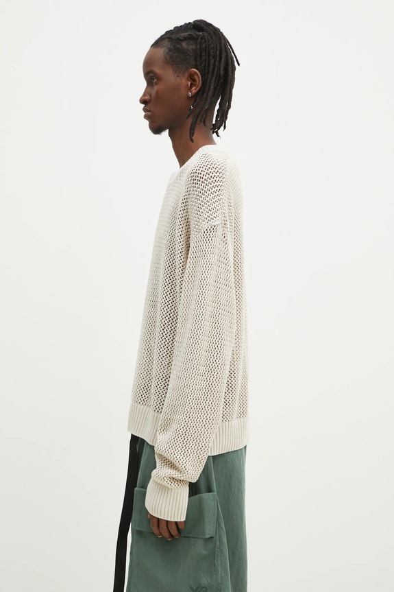 Bavlněný svetr Represent Open Gauge Knit Sweater MLM3821.26 béžová SS25