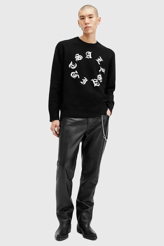 Светр з домішкою вовни AllSaints SCRIPTURE чорний M064KB