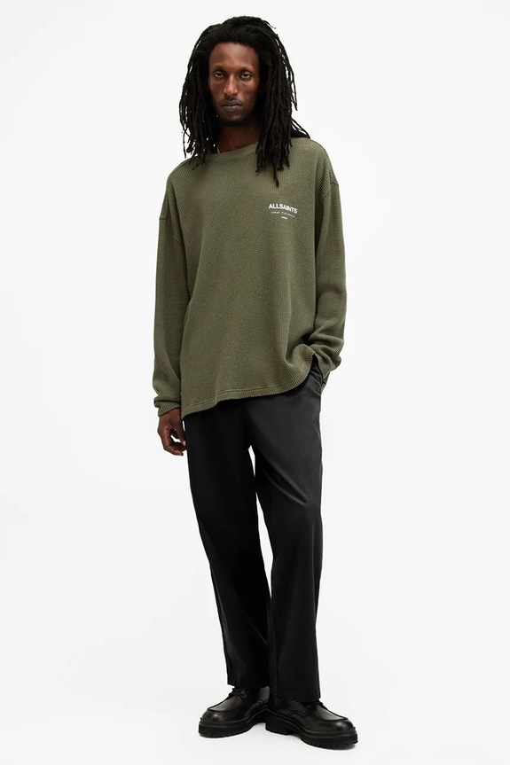 AllSaints sweter bawełniany CRYPT M067PB zielony