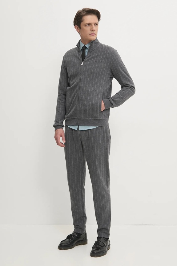 Βαμβακερή μπλούζα Hackett London HM581309 γκρί SS25