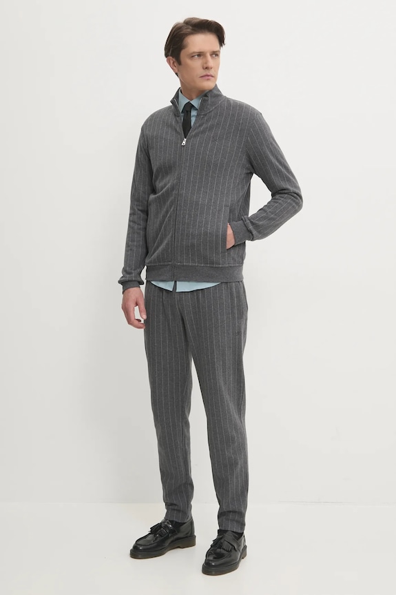 Βαμβακερή μπλούζα Hackett London HM581309 γκρί SS25