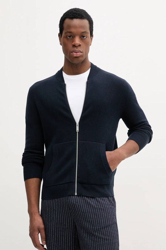 Sisley cardigan a maglia fine blu navy 10F2S500H