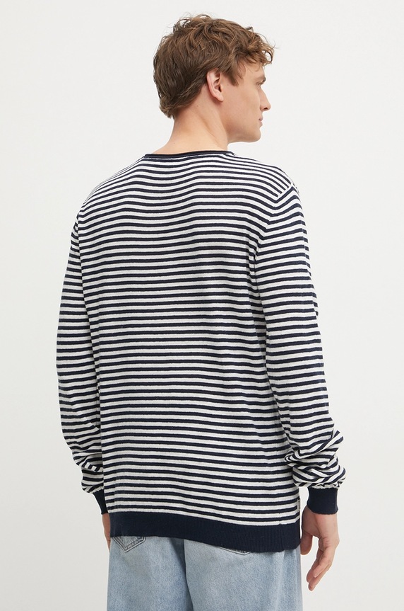 Ruházat Pepe Jeans vászonkeverék pulóver LAYNE STRIPES PM702508 sötétkék