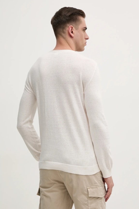 Odzież Pepe Jeans sweter z domieszką lnu LAYNE PM702519 beżowy