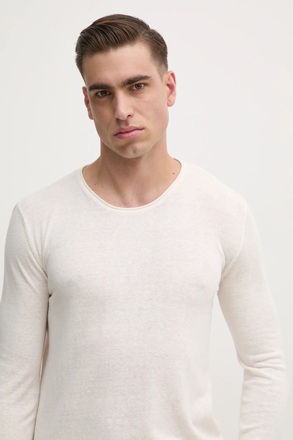 Pepe Jeans sweter z domieszką lnu LAYNE beżowy PM702519