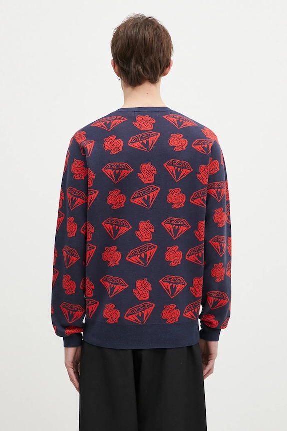 Одяг Светр з домішкою вовни Billionaire Boys Club Diamonds & Dollars Knitted Jumper B24223 темно-синій