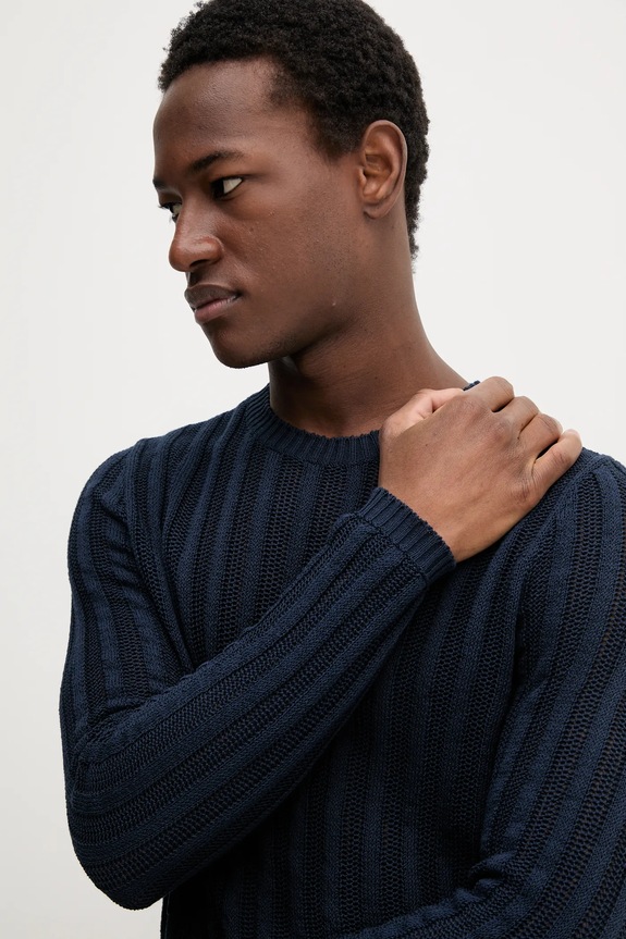 Pamučni pulover BARENA VENEZIA Camicia Mola mornarsko plava KNU5111.2741