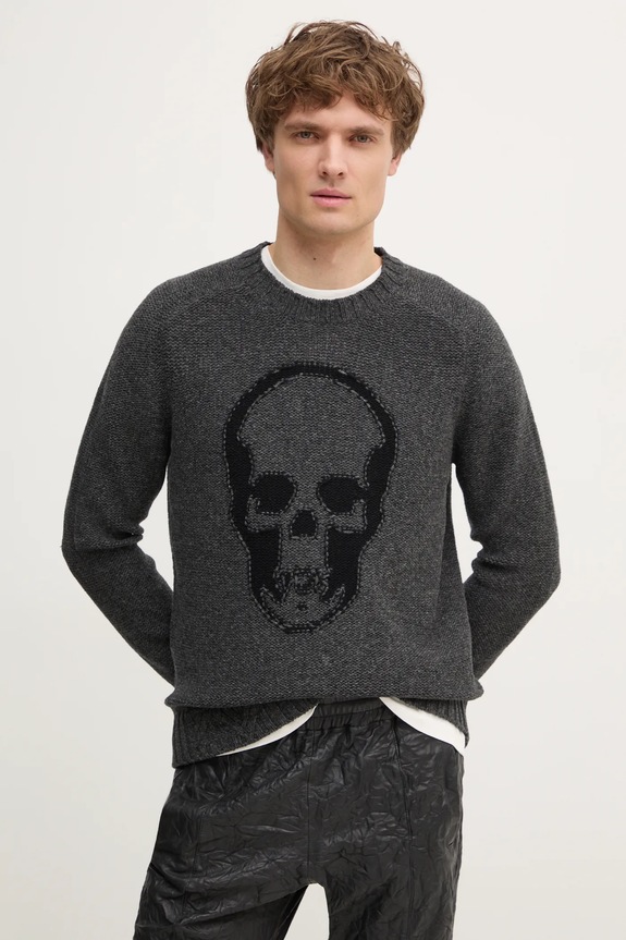 Μάλλινο πουλόβερ ZADIG&VOLTAIRE μαλλί γκρί KMSW01718.33