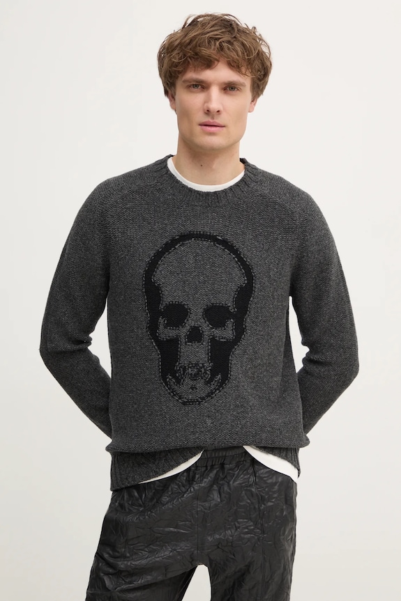 Μάλλινο πουλόβερ ZADIG&VOLTAIRE μαλλί γκρί KMSW01718.33