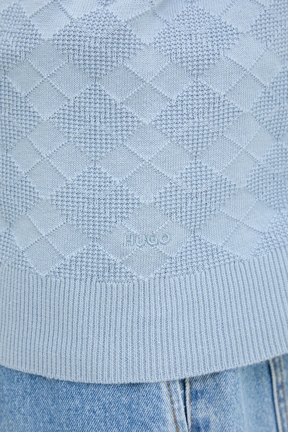HUGO sweter bawełniany 50536694 niebieski