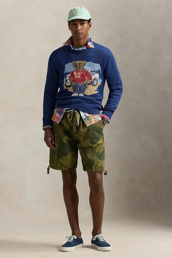 Odzież Polo Ralph Lauren sweter bawełniany 710964798 granatowy