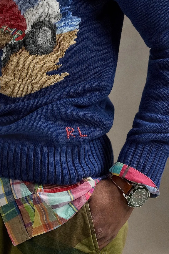 Polo Ralph Lauren sweter bawełniany granatowy 710964798