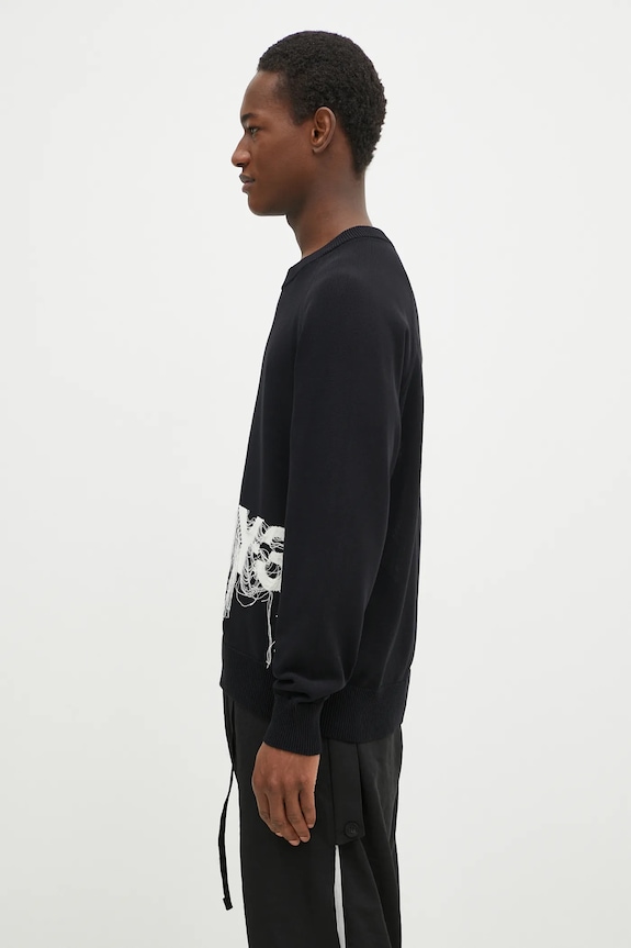 Пуловер Y-3 Logo Knit Crew JL8752 черен SS25
