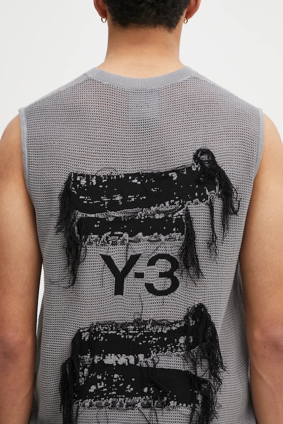 Y-3 gilet Graphic Knit Vest grigio JM3237