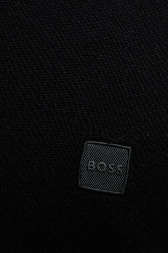 BOSS Orange gyapjúkeverék pulóver fekete 50527583