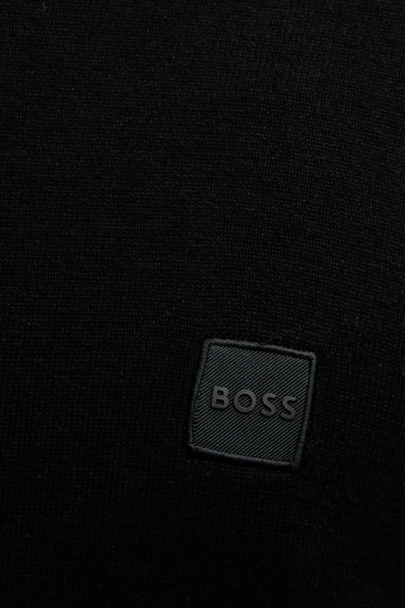 BOSS Orange gyapjúkeverék pulóver fekete 50527583