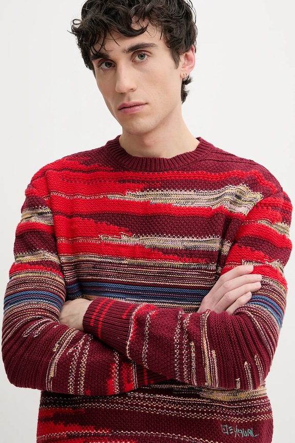 Desigual sweter LAVA bordowy 25SMJF02
