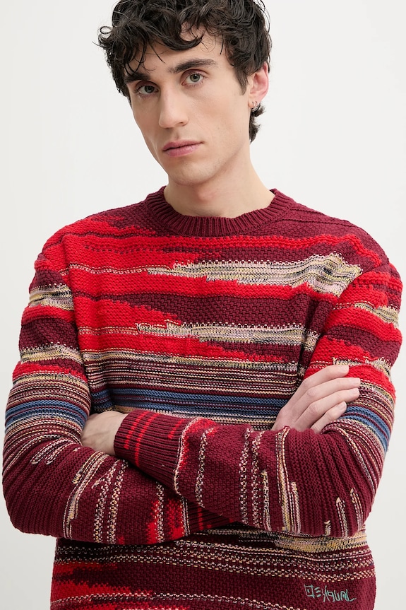 Desigual sweter LAVA bordowy 25SMJF02