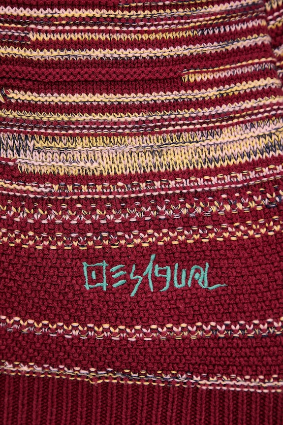 Desigual sweter LAVA 25SMJF02 bordowy