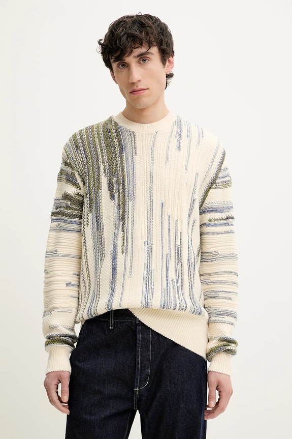 Πουλόβερ με προσθήκη μαλλιού Desigual ICE με μείγμα μαλλιού μπεζ 25SMJF03