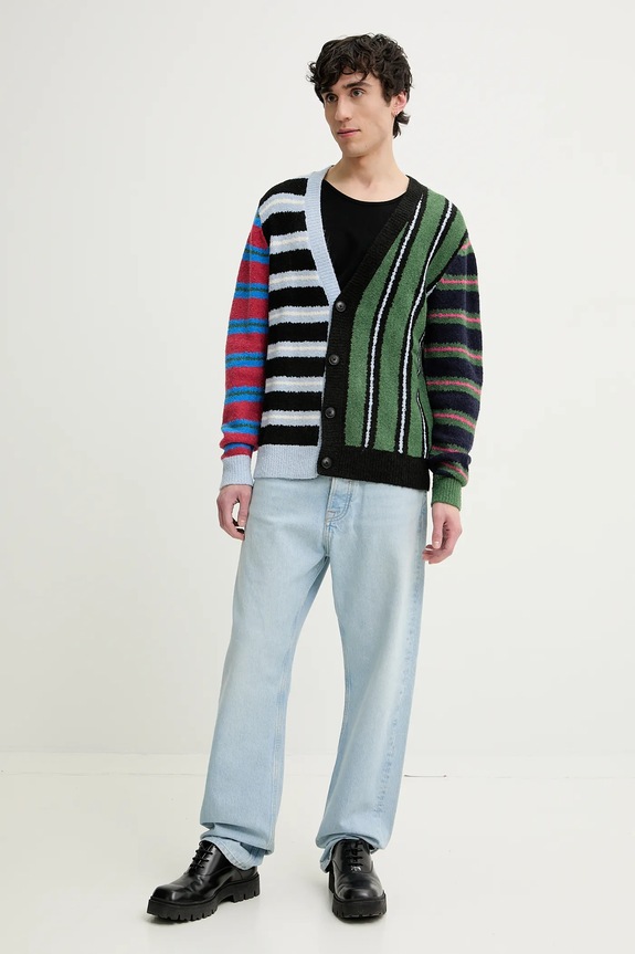 Kardigán s prímesou vlny Desigual MIDSTRIPES 25SMJK02 viacfarebná SS25