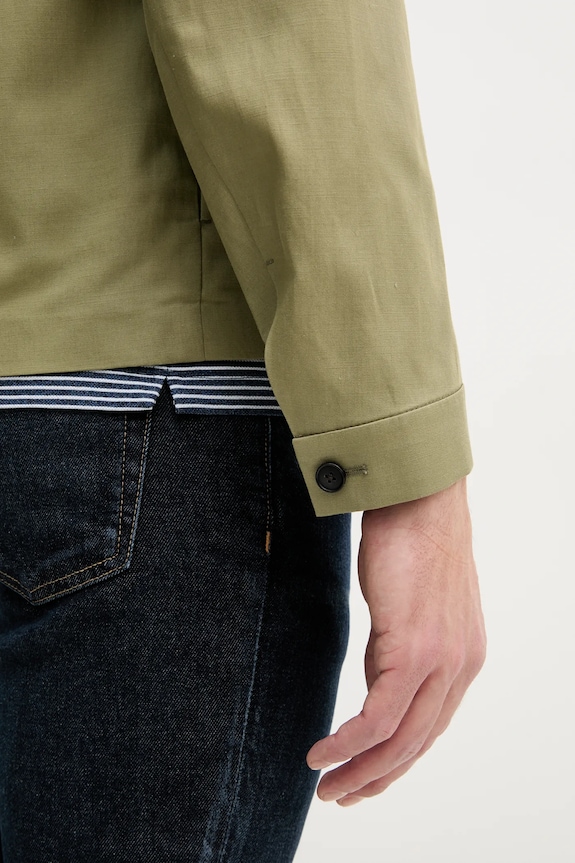 Σακάκι με λινό μείγμα Calvin Klein K10K114392 πράσινο