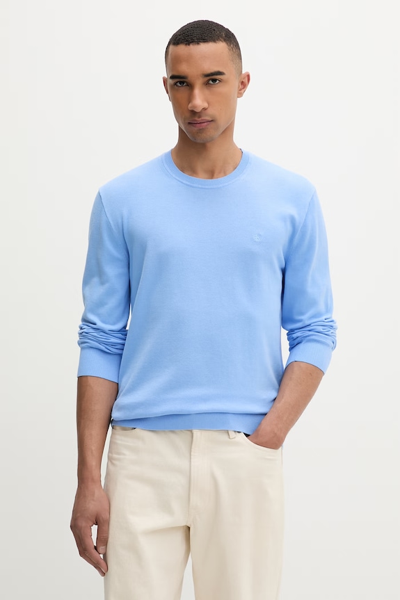 Calvin Klein pulóver férfi pamut kék LV040BM343