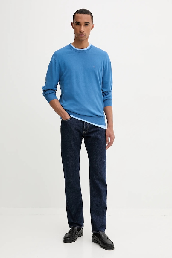 Calvin Klein pulover bărbătesc din bumbac LV040BM343 albastru SS26