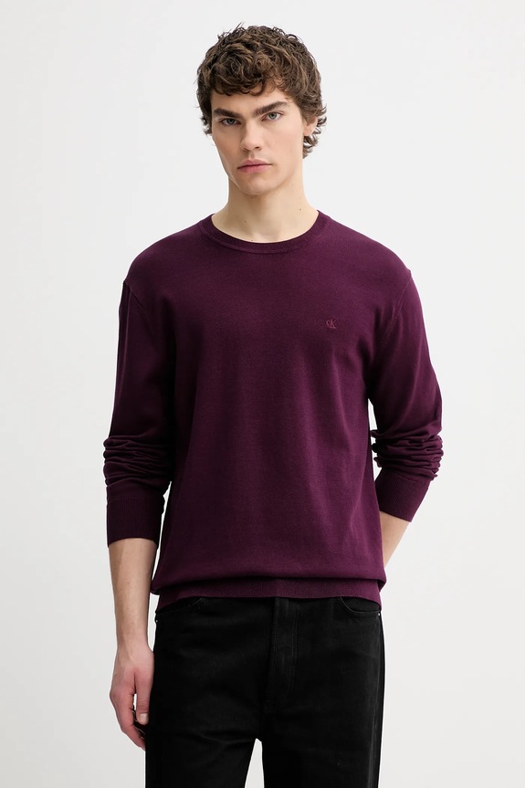 Calvin Klein pulover bărbătesc din bumbac burgundia LV040BM343