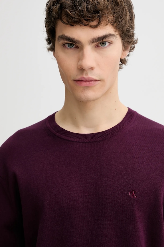 Calvin Klein pulover bărbătesc din bumbac burgundia LV040BM343
