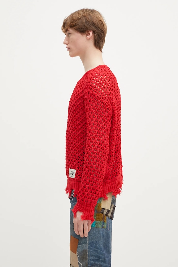 Andersson Bell maglione Damaged Boatneck atb1240u rosso SS25