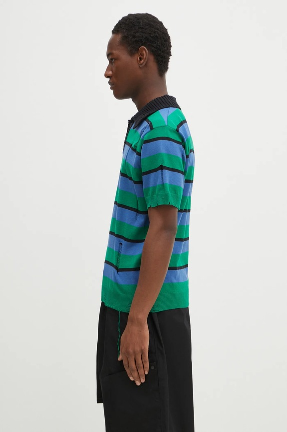 Svetr Andersson Bell Damaged Stripe Polo atb1242m modrá SS25