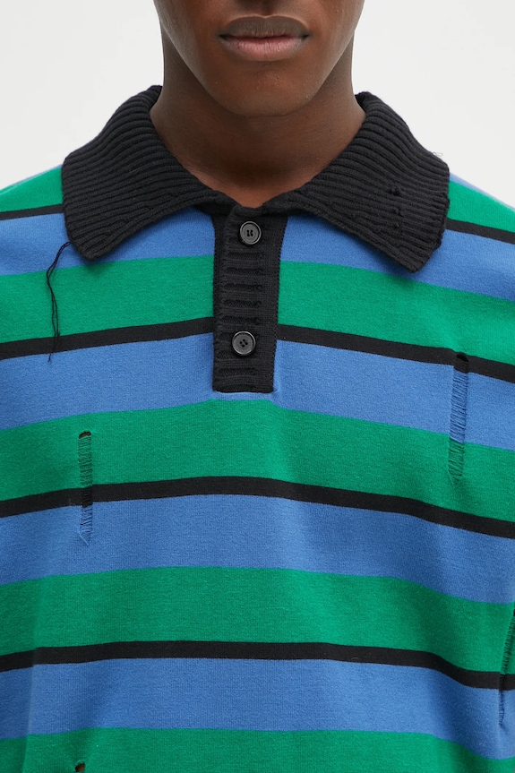 Svetr Andersson Bell Damaged Stripe Polo modrá atb1242m