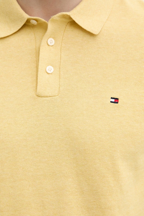 Tommy Hilfiger polo męskie bawełniane MW0MW37396 żółty