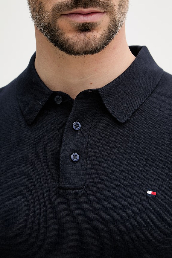 Tommy Hilfiger polo męskie bawełniane MW0MW37396 granatowy