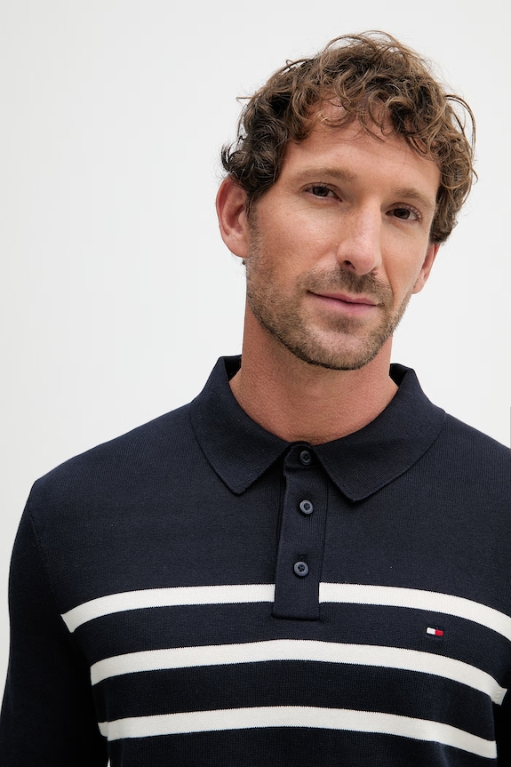 Tommy Hilfiger polo tričko pánske bavlnené tmavomodrá MW0MW37396