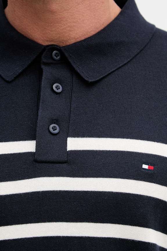 Tommy Hilfiger polo tričko pánske bavlnené MW0MW37396 tmavomodrá