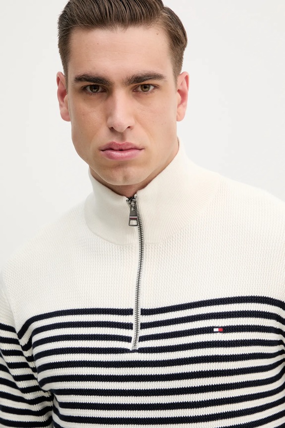 Tommy Hilfiger pulover de bumbac bej MW0MW38601