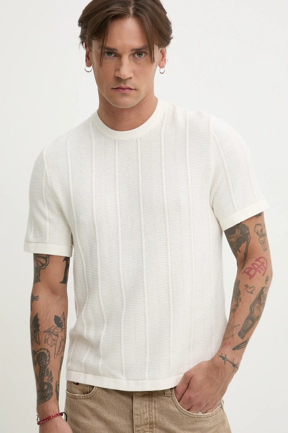 Μπλουζάκι Abercrombie & Fitch μπεζ KI120.5071.100