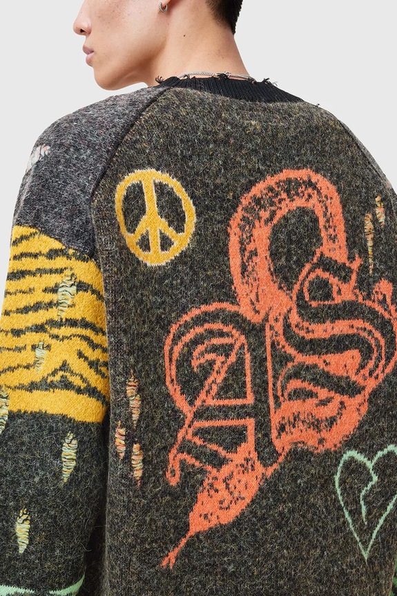 AllSaints kardigan z domieszką wełny AKKI czarny M009KC