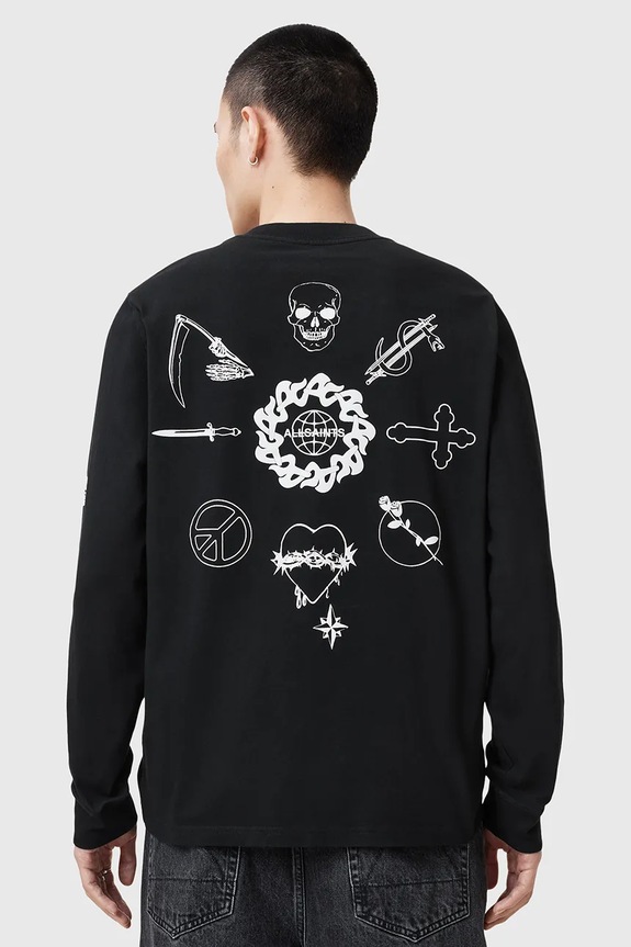 AllSaints bluza bawełniana ORBITAL M021PC czarny
