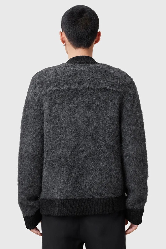AllSaints kardigan wełniany JACKSON szary M010KC