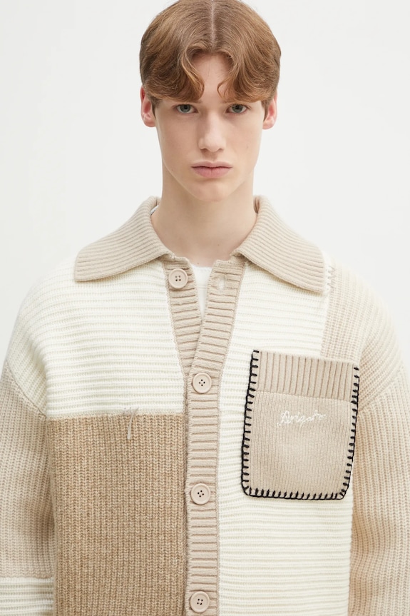 Axel Arigato woolen cardigan Franco Patch Cardigan beige A3066002