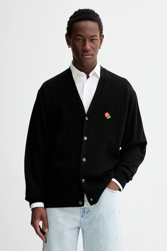 Kenzo cardigan din lana Pop uni negru FF55CA7263LB.99J