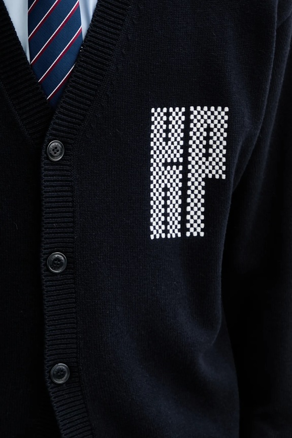 Kenzo kardigan wełniany Kamon FF55CA7283BA.79 granatowy